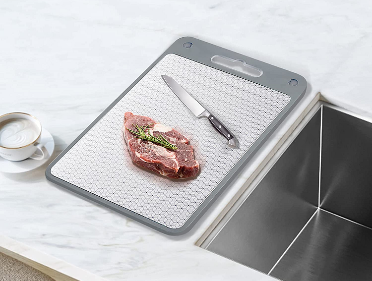 JEMPSEY Double-Sided Cutting Board, Stainless Steel, and Plastic