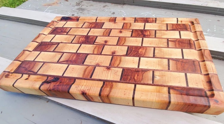 Legendary Wood Sawmill Hickory Brick Pattern Cutting Board