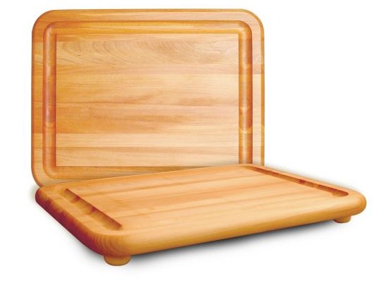 birch cutting boards with rounded corners and deep juice grooves